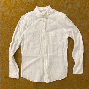 Everlane long sleeve white linen shirt